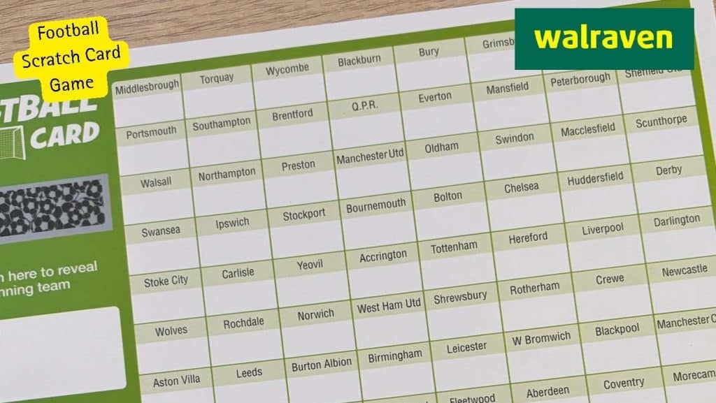 Walraven football scratch card for Accumulator Challenge