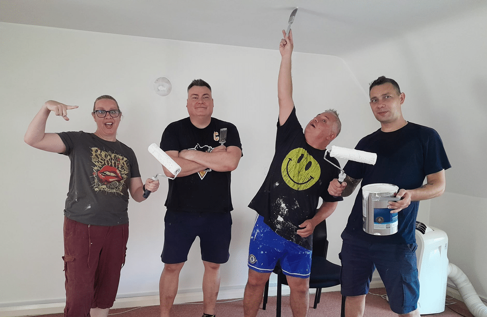 Courtney, Marcin, Wayne & Kamil from JDE doing our Library Makeover