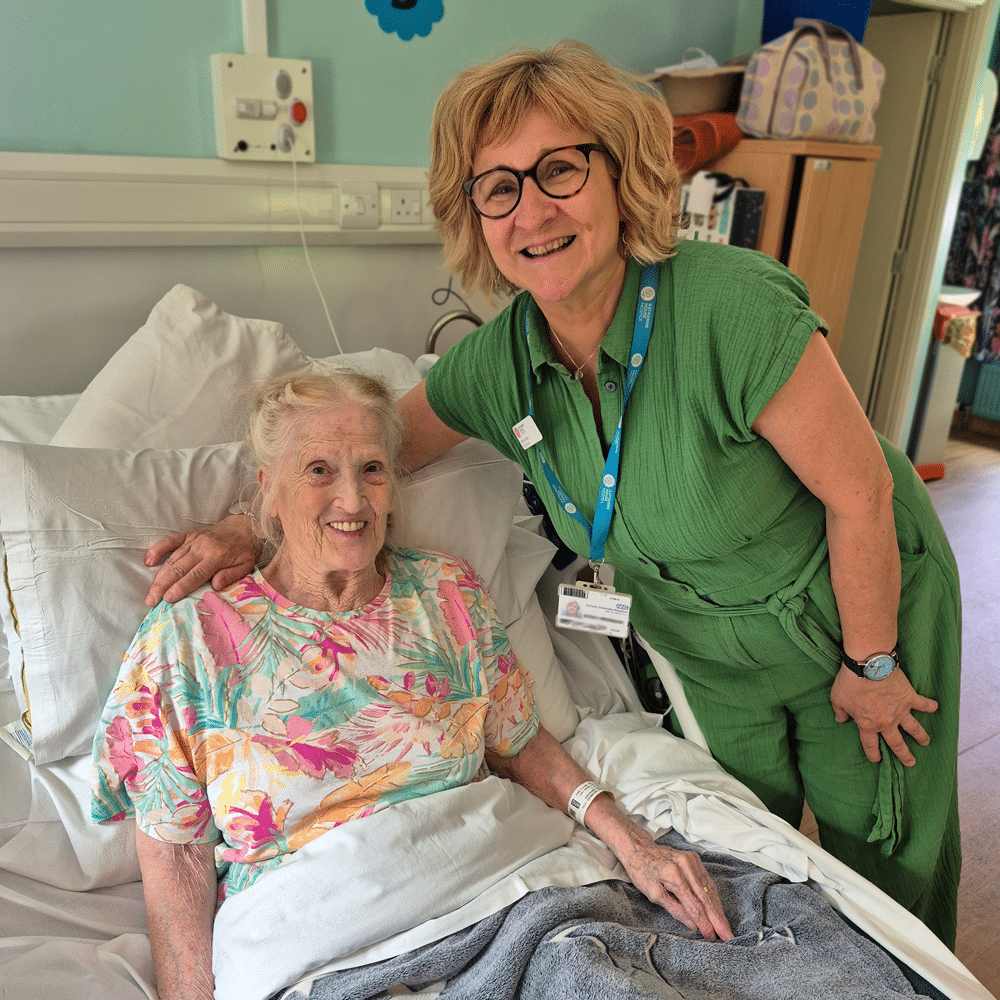 Hilary Drummond with Social Worker Helen